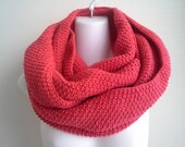 Pure Wool Dark Orange Infinity Scarf Tangerine Tango SAMANTHA