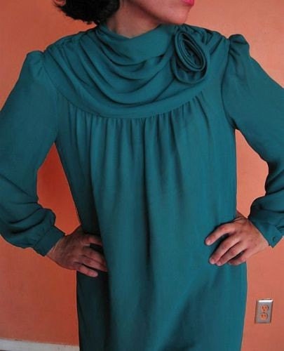 Rosette Draped Maxi Dress... Medium (one size).