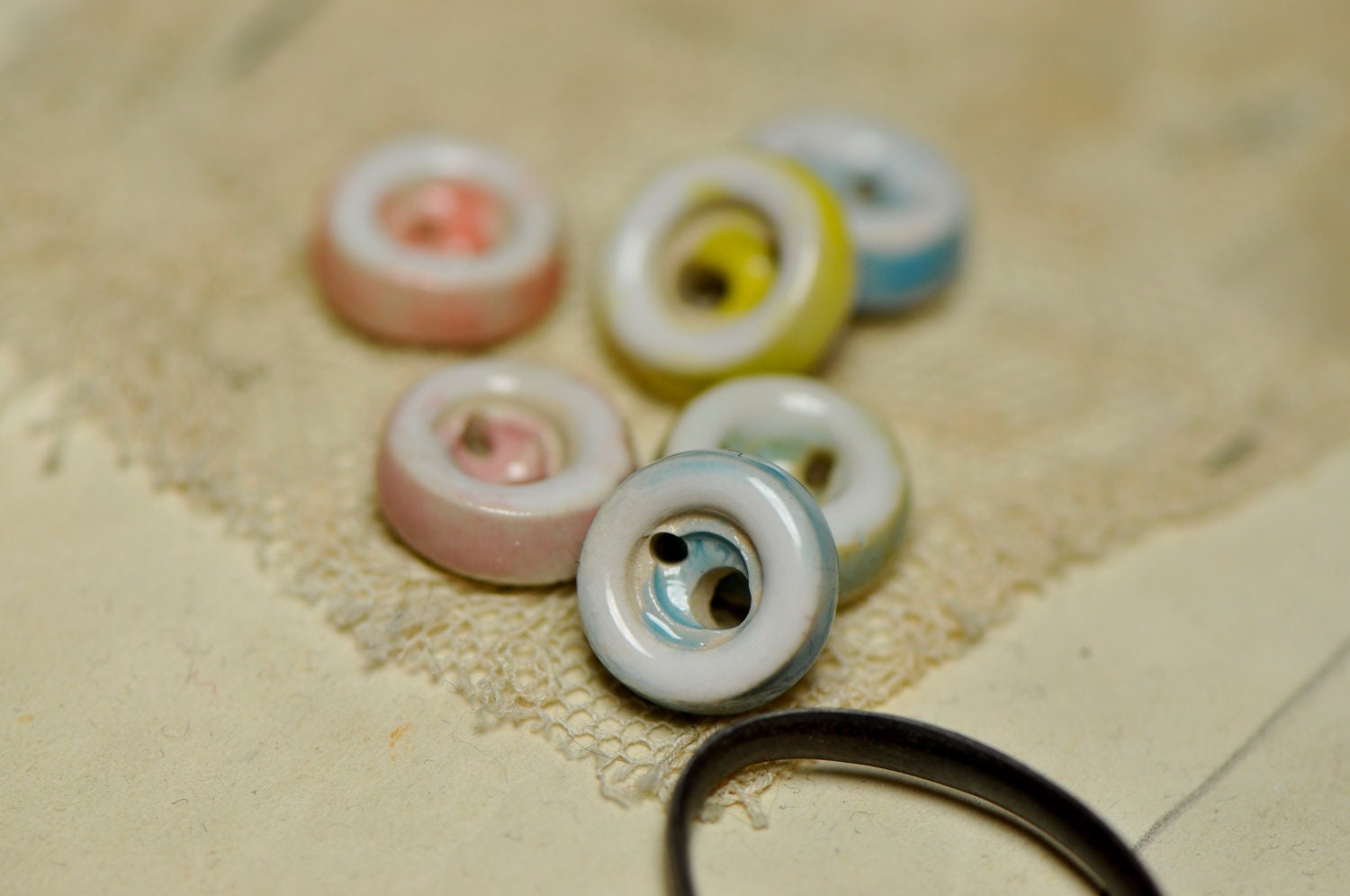 Tiny pastel buttons....sew on buttons