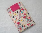 Nook cover, Nook sleeve, padded Nook case in Washi triangles