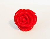Red Rose Adjustable Ring