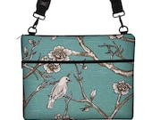 17 inch Laptop Bag for MacBook Pro 17" Case Sleeve Cover Mac Laptop Messenger Bag with Strap  - Bird on Branch Blue