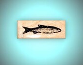 FISH mounted rubber stamp, No.14