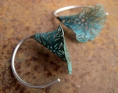 Made to order 12g filigree floral hooks with verdigris patina