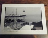 086 5x7 Matted Winter Island Light House Signed Photography Photograph Print Winter Christmas Holiday