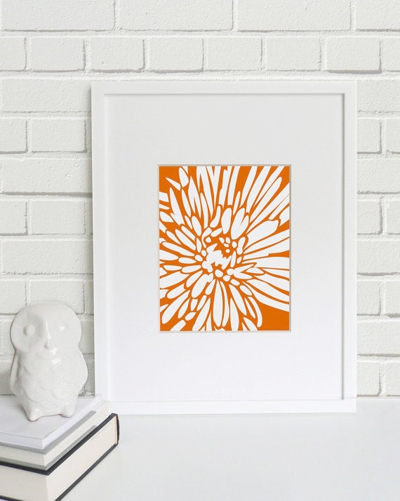 8x10 - White Dahlia - Modern Art Print