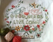 good deeds live long, a motto sampler to stitch and color with thread