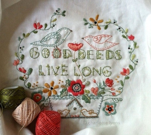 good deeds live long, a motto sampler to stitch and color with thread