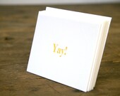 Yay: Letterpress Flat Cards & Envelopes (50ct)