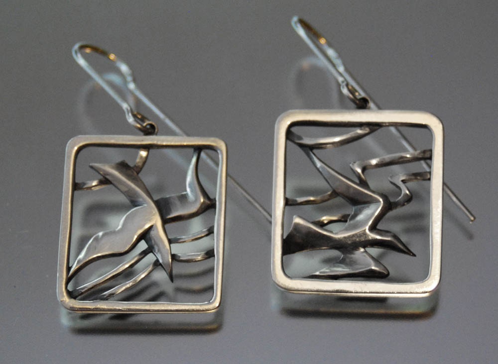SEAGULLS silver earrings