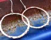 Sterling Silver Dotted Hoop Earrings