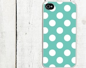 Teal Polka Dot iPhone Case - Pattern iPhone 4 Case - Cell Phone Case - iPhone 5 Case - Arete