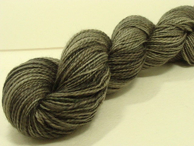SALE Hand Dyed Mohair Merino Worsted Weight - Mushroom Semi Solid Knit with a Classic yarn