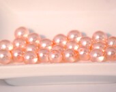8mm LUSTER PINK (PEACH) Glass Round Beads (25)