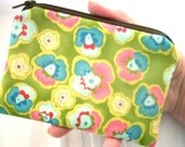 SALE Padded Little Zipper Pouch Eco Friendly Coin Purse Gadget case Rare Cactus Green