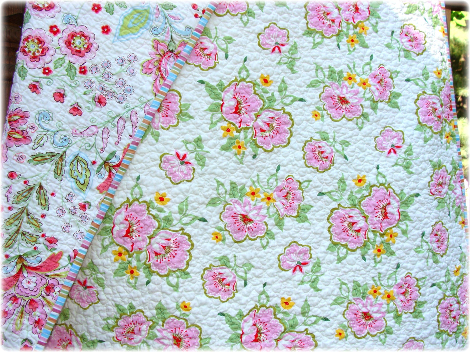 Baby Girl Quilt Pink Heather Bailey, Dena Designs fabrics