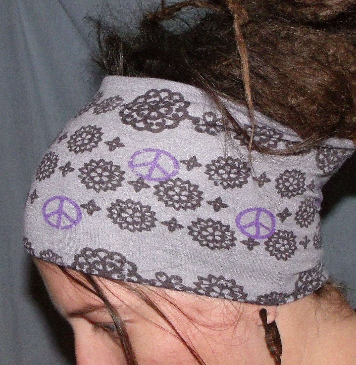 HeadBand - Cowl - Hair Wrap - Hair Tube - Peace Lotus Head Hugger