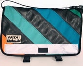 Recycled Bike Tube & Canvas Striped Petite Messenger Bag