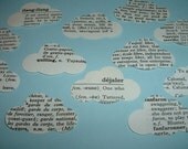 500 FRENCH CLOUDS Hand Punched from Vintage French and English Dictionary - Lovely Table Confetti