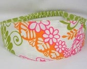 Headband Henna in Multi and green dots reversible women hairband