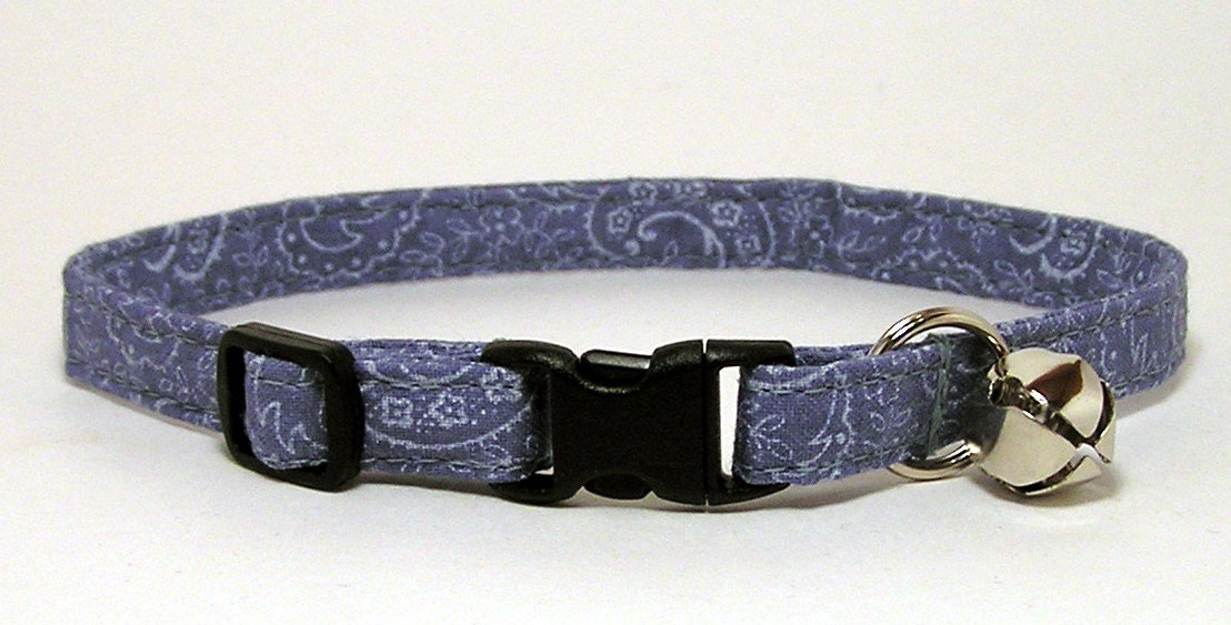 Cat Collar - Denim Paisley