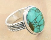 Pick Yer Own Stone Turquoise Ring, Handmade Sterling Silver, Any Size