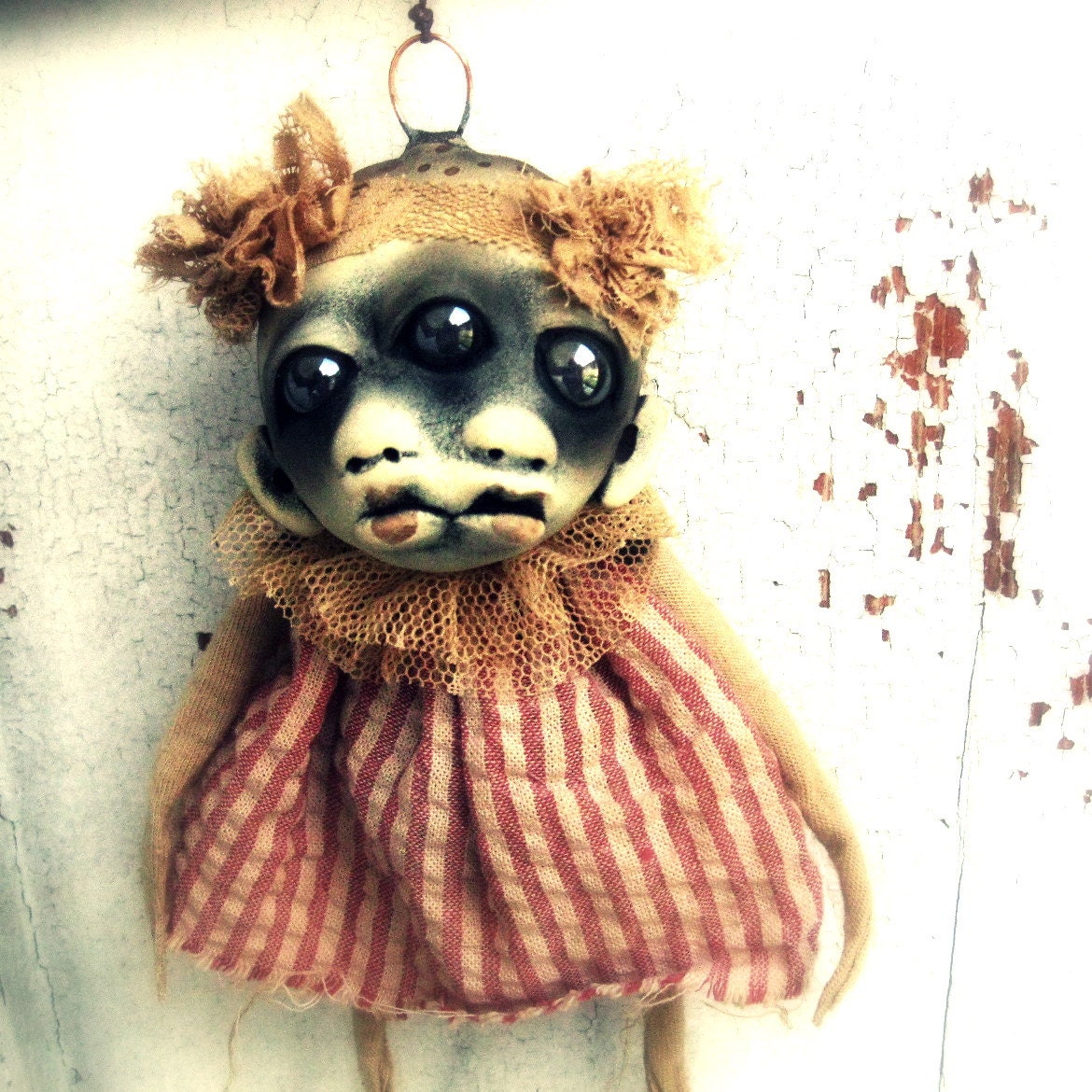Weird Strange Baby OOAK Art Doll Halloween Ornament