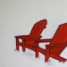 Two Red Adirondack Chairs - 18x14 - original drawing