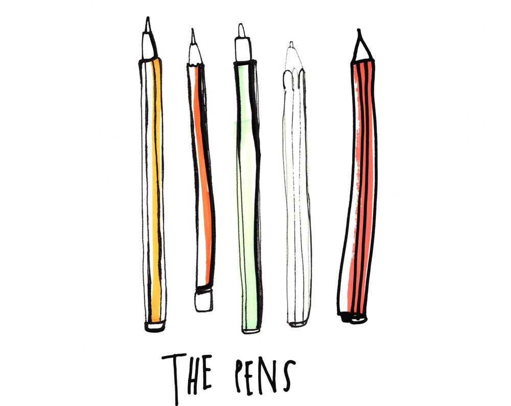 the pens that ran out - A4 giclée art print