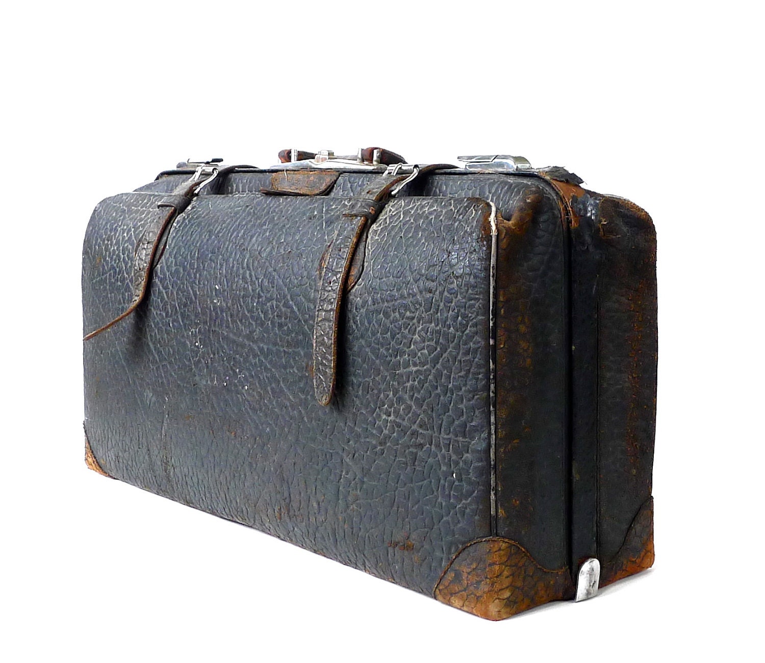 Antique Walrus Leather Suitcase - marybethhale