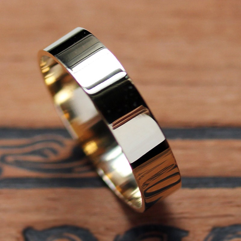 18k yellow gold band - recycled gold wedding ring - 5mm wide - custom - made to order