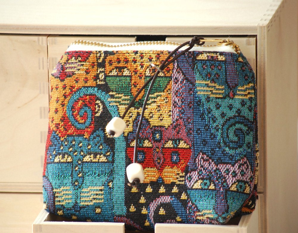 Zip Wallet - Tapestry Cats