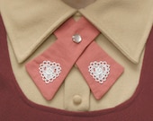 Womens Neck Tie - Pink - Lace Hearts
