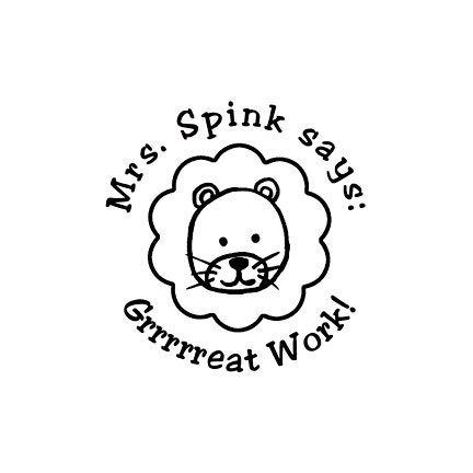 Teacher Lion Grrrreat Work custom Rubber Stamp