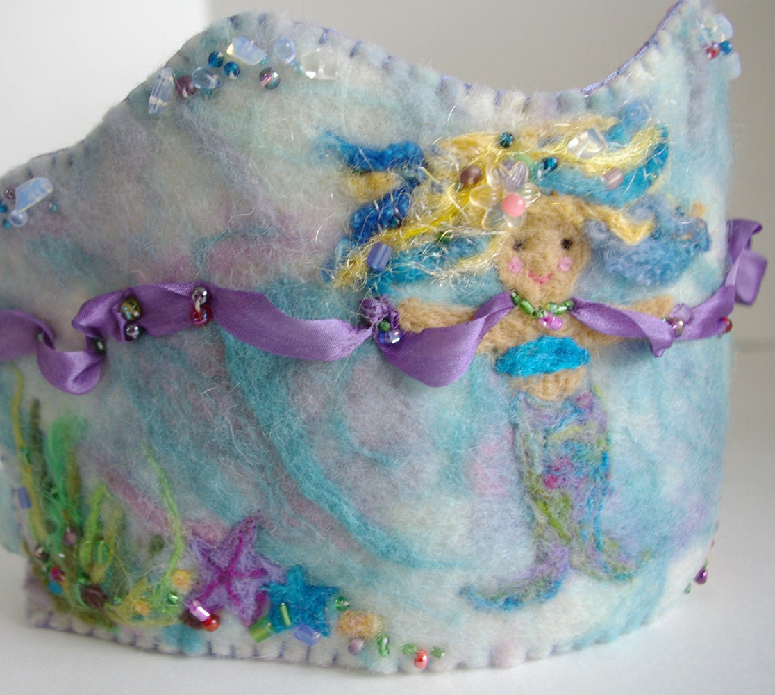 Wool Felt Birthday Crown: Custom Made Waldorf Style Wool Crown (DEPOSIT on Custom Work)