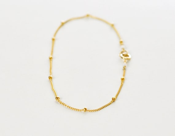 Satellite - thin gold fill bracelet - simple delicate jewelry