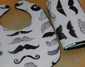 Baby Bib and Burp cloth Mustache baby boy or girl burp cloth Free Shipping to the U.S. on orders over 35.00