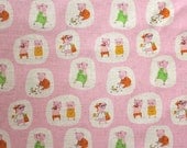Japanese Fabric Heather Ross for Kokka Nursery Versery Fat Quarter - Piggies - pink