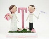 custom wedding cake topper with monogram