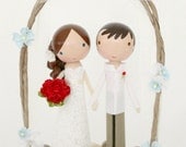 custom beach wedding cake topper - with arch