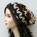 Thick slouchy beanie BoHo Hippie Hat bohemian brown linen beige