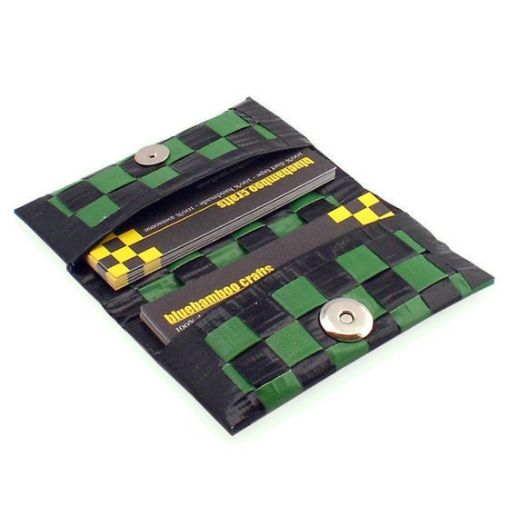 Duct Tape Card Wallet - Green & Black