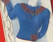 1940s Peasant Sweater with Embroidery Vintage Knitting Pattern PDF INSTANT DOWNLOAD