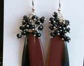 Owyhee Jasper Black Spinel Sterling Silver Earrings