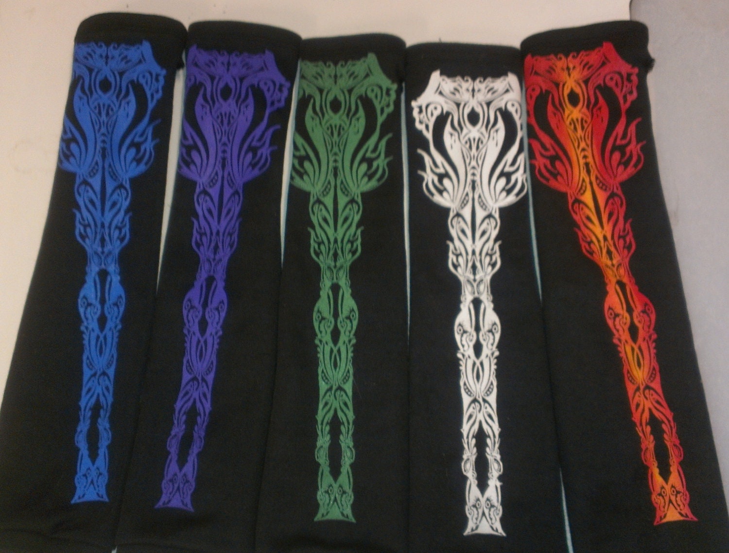 Tribal Printed Black Stretch Kevlar sleeves 18"