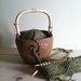Yarn Bowl, Knitting bowl with handle, Handmade ceramic pottery