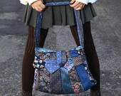 Glamarita Necktie Tote Bag in Blue and Purple MADE TO ORDER