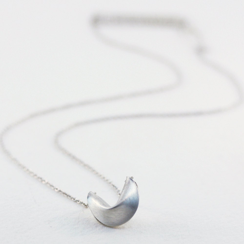 be mischievous and you will not be lonesome - 16" sterling silver fortune cookie necklace with fortune message at clasp