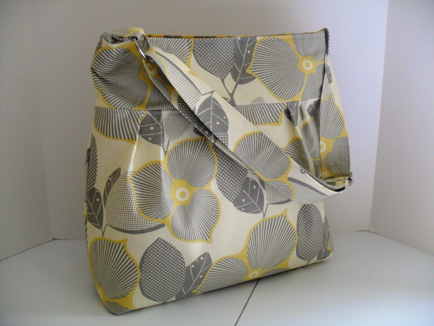 Large Diaper Bag  Made with amy Butler Optic Blossom Fabric - Adjustable Strap