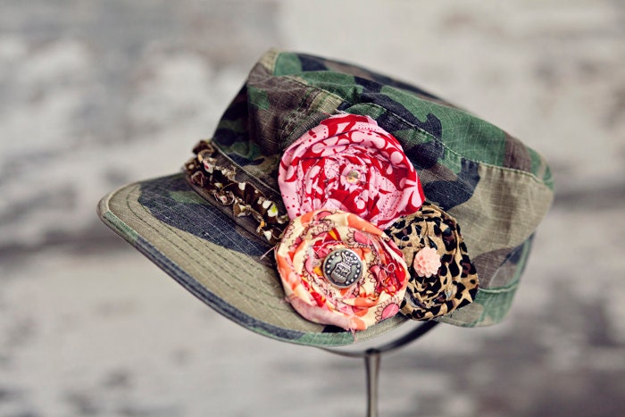 Newsboy Flower Hat, Camo Hat